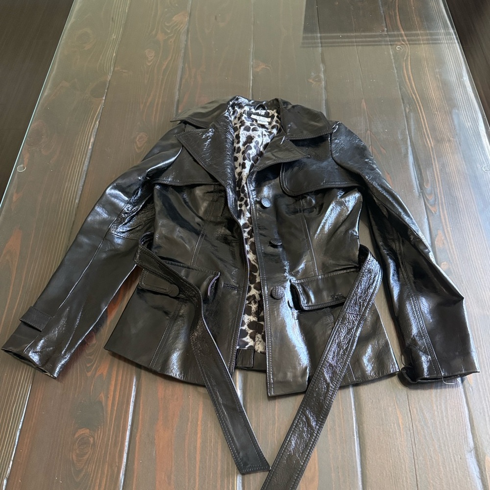 Cache Black Leather Women's Jacket with Belt